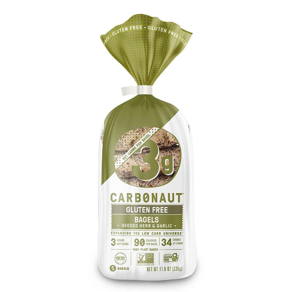 Carbonaut Gluten Free Seeded Herb and Garlic Bagels - 1