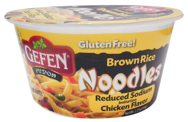 Gefen Brown Rice Noodle Bowl, Reduced Sodium, Chicken - 1