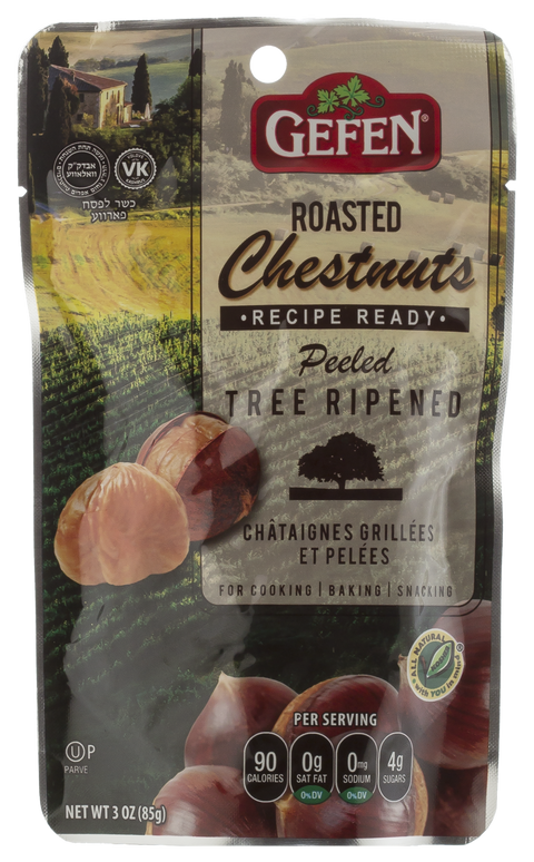 Gefen 3 oz Roasted Whole Chestnuts, Shelled [Case of 24]