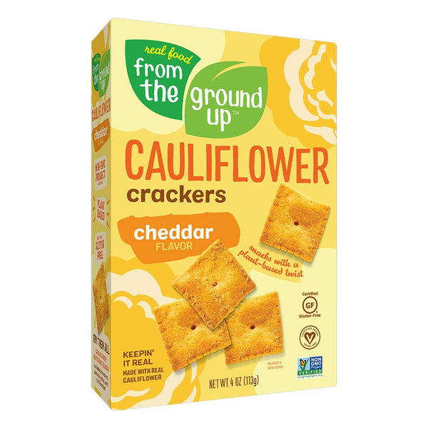 From The Ground Up Cauliflower Crackers, Cheddar Flavor - 1