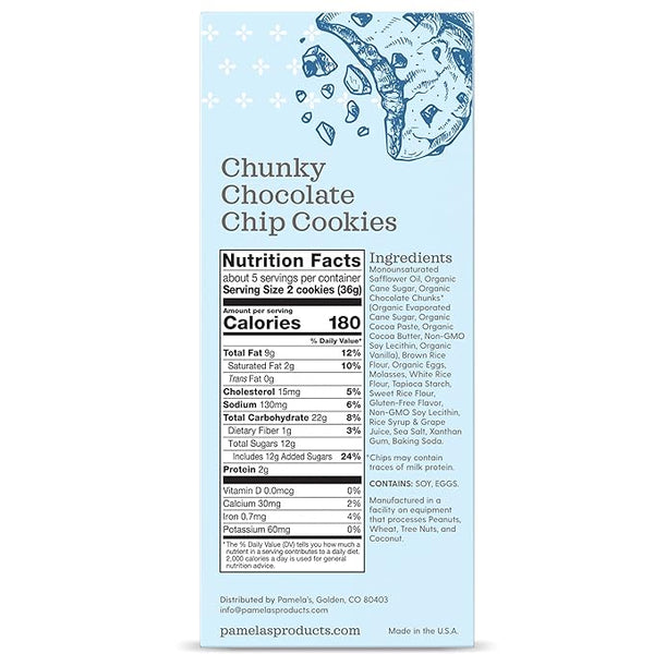 Pamela's  Chunky Chocolate Chip Cookies [6 Pack] - 2