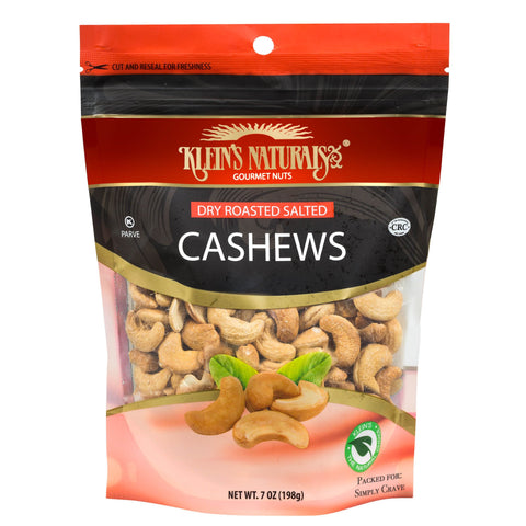 Klein's Naturals Deluxe Dry Roasted Cashews, Lightly Salted