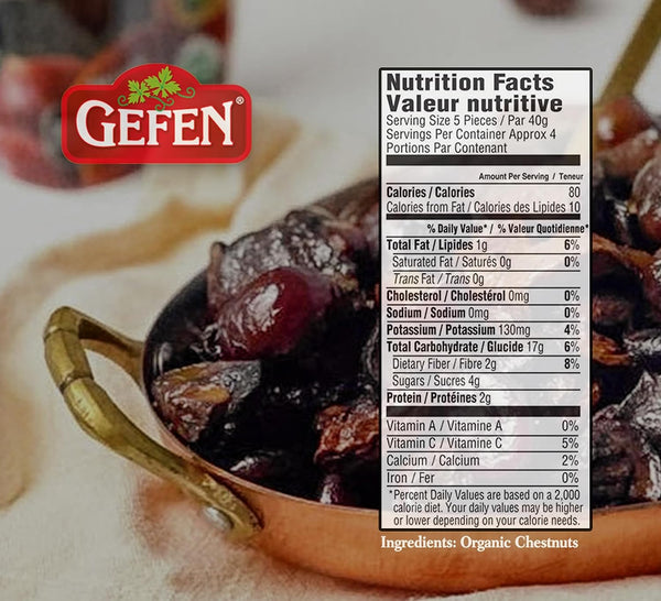 Gefen 5.2 oz. Roasted Whole Chestnuts, Shelled [Case of 12] - 2