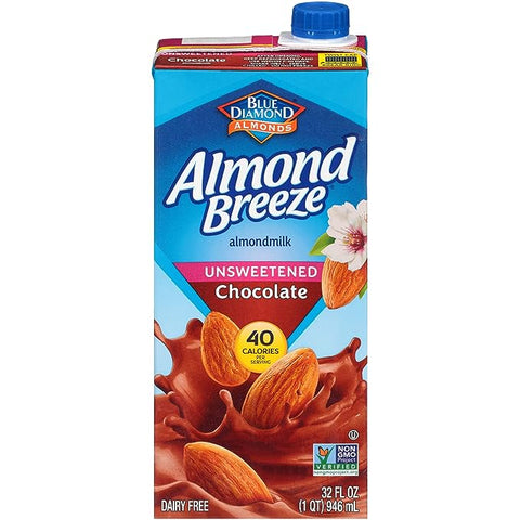 Almond Breeze Almond Milk, Chocolate Unsweetened (12 Pack)