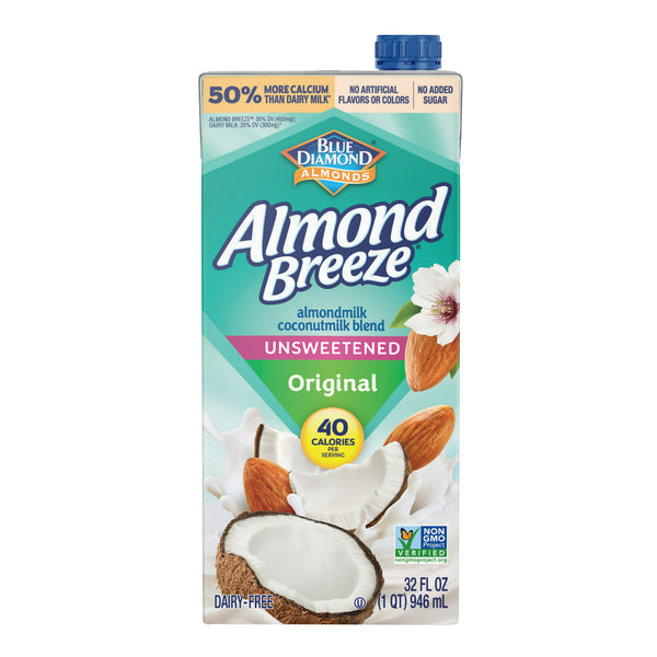Almond Breeze Almond Coconut Blend, Original Unsweetened (12 Pack) - 1