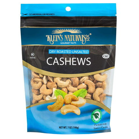 Klein's Naturals Deluxe Dry Roasted Cashews, UnSalted