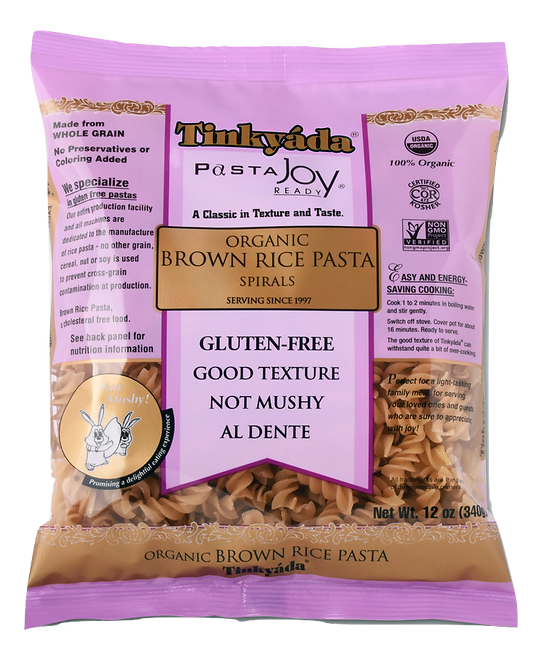 Tinkyada Gluten Free Organic Brown Rice Pasta, Spirals, 12 Oz (Pack of 12) - 1