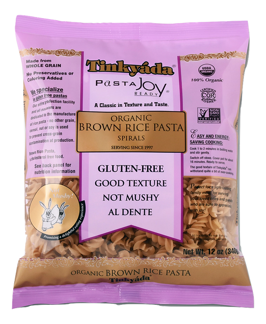 Tinkyada s Organic Brown Rice Spirals GlutenFreePalace tinkyada-s-organic-brown-rice-spirals-glutenfreepalace