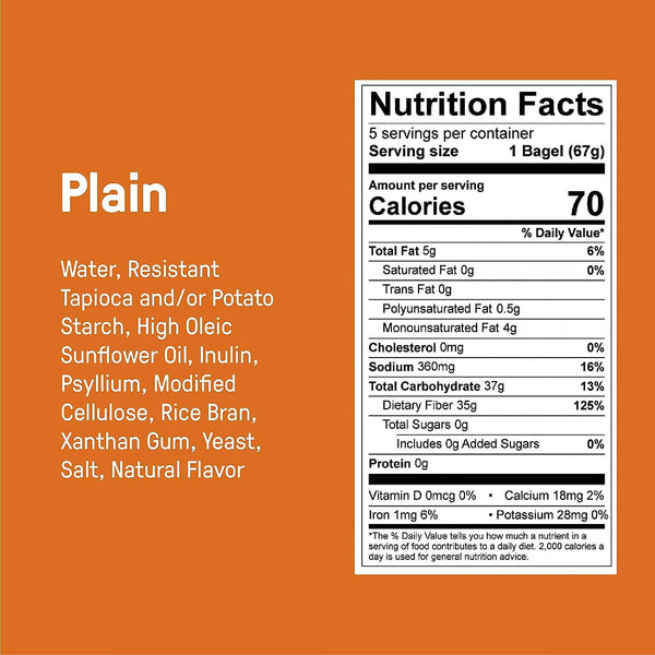 Carbonaut Gluten Free Plain Bagels - 6