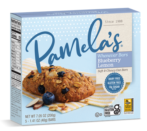 Pamela's Whenever Bars, Oat Blueberry Lemon [6 Pack]