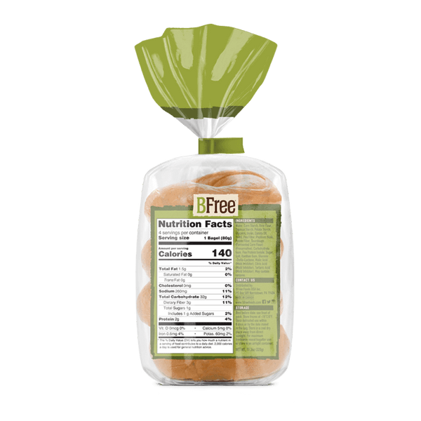 BFree Gluten Free Plain Bagels - 2