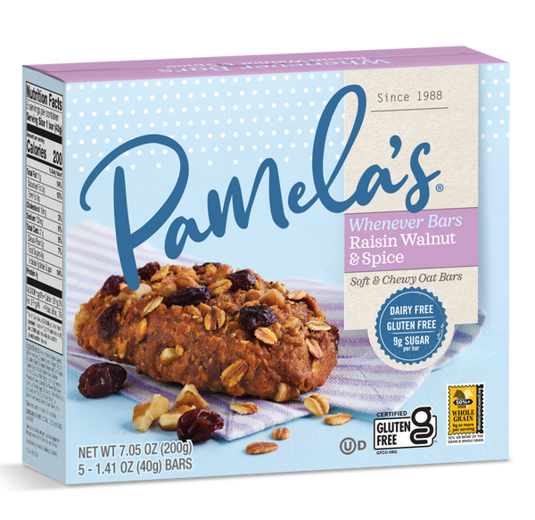 Pamela's Whenever Bars, Oat Raisin Walnut Spice [6 Pack] - 1