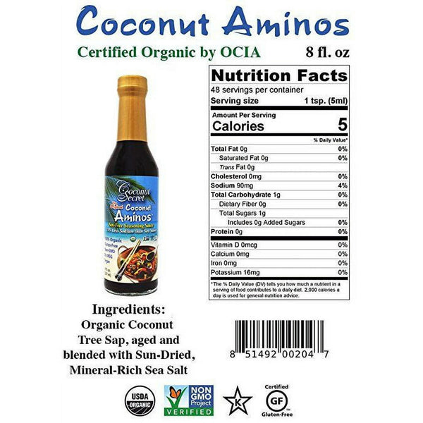 Coconut Secret Raw Coconut Aminos, Soy Free Seasoning Sauce - 2