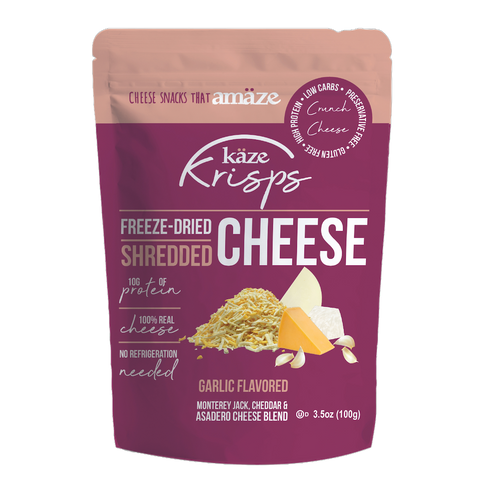 Kaze Krisps- Garlic- Freeze Dried Shredded Cheese