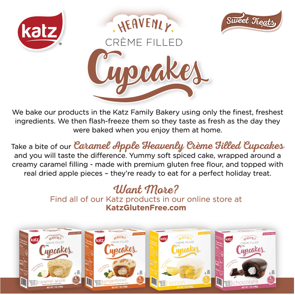 Katz Gluten Free Heavenly Creme Filled Cupcakes, Caramel Apple - 4