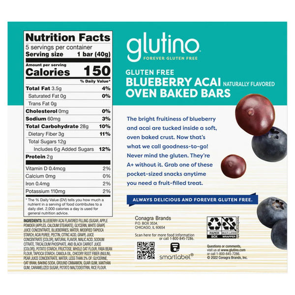 Glutino Blueberry Breakfast Bars - 2