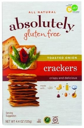 Absolutely Gluten Free Crackers, Toasted Onion (Case of 12)