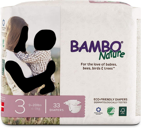 Bambo Nature Eco Friendly Premium Baby Diapers for Sensitive Skin - Size 3 [9-20 lbs], 33 Count [6 Pack] - 1