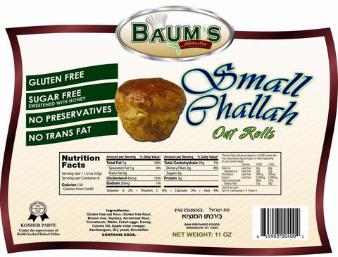 Baum's Gluten Free Oat Challah Rolls