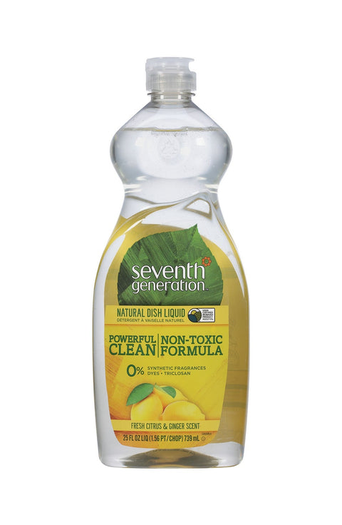 Seventh Generation Natural Dish Liquid, Fresh Citrus & Ginger Scent, 25oz [Case of 12] 