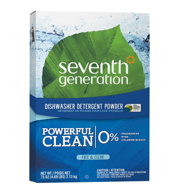 Seventh Generation Dishwashing Detergent Powder, Free & Clear, 75 Oz - 1