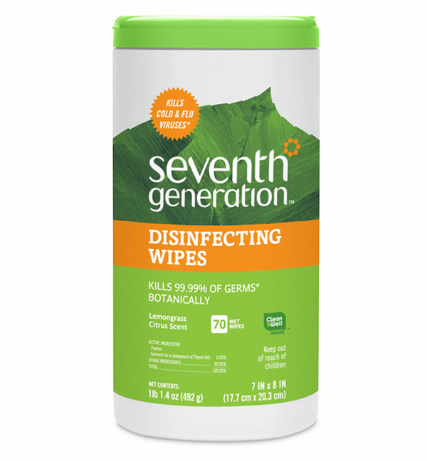 Seventh Generation Multi-Surface Disinfecting Wipes - Lemongrass Citrus - 70 Wipes - 1