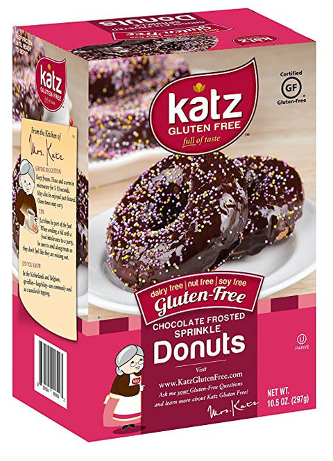 Katz Gluten Free Chocolate Frosted Colored Sprinkle Donuts