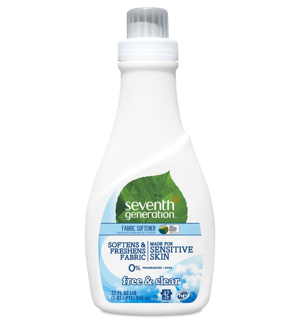Seventh Generation Fabric Softener, Free & Clear, 32 Ounce Bottle [Case of 6] - 1