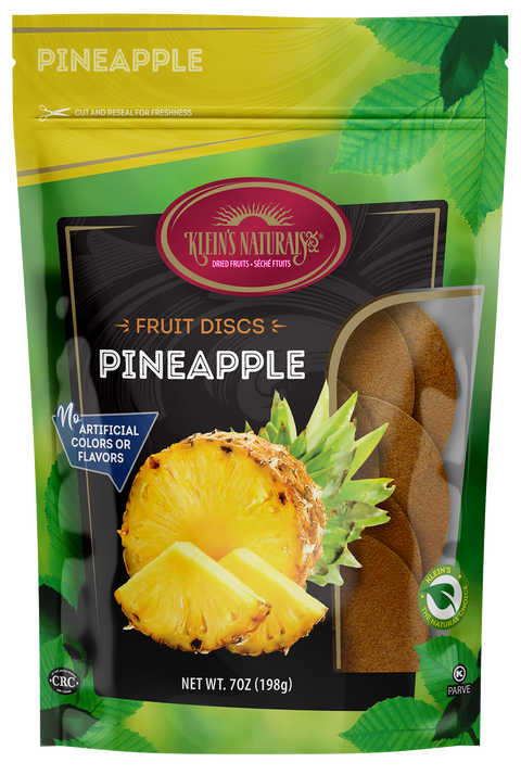 Klein's Naturals Pineapple Dried Fruit Discs, 7 Ounce Pouch [2 Pack]