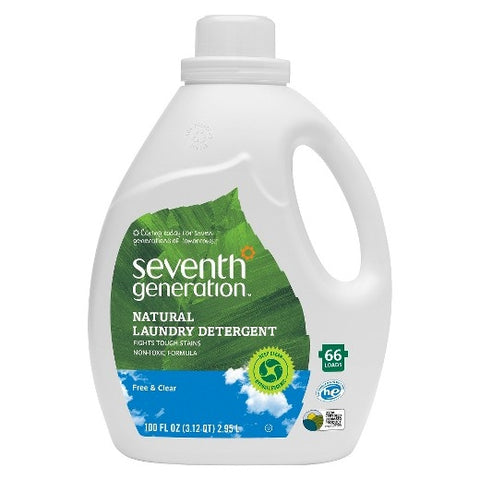Seventh Generation Natural Laundry Detergent, Free & Clear, 50 Oz