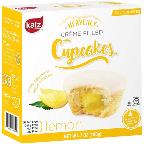 Katz Gluten Free Heavenly Cr?me Filled Cupcakes, Lemon, 7 Ounce