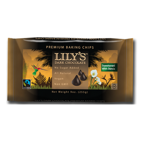 Lily's Dark Chocolate Premium Baking Chips, 9 Ounce [Case of 12]