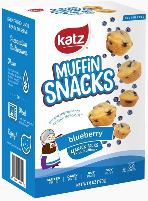 Katz Gluten Free Blueberry Muffin Snacks, 6 ounce box
