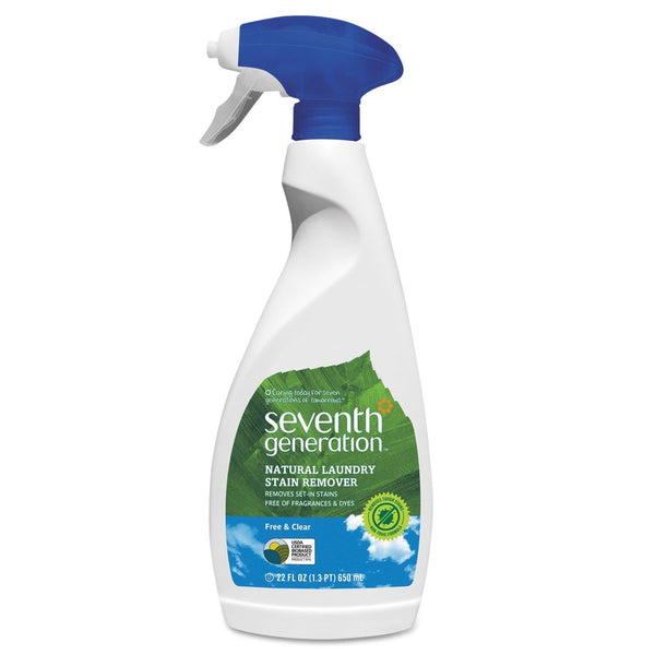 Seventh Generation Natural Laundry Stain Remover, Free & Clear, 16 oz Spray Bottle [Case of 8] - 1