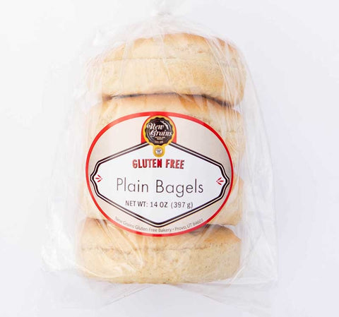New Grains Gluten Free Plain Bagels, 4 Count (3 Packs Per Case)