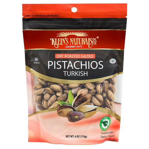 Klein's Naturals Turkish Pistachios, Roasted and Salted , 6 Ounce Bag [2 Pack]