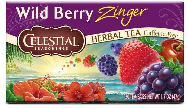 Celestial Seasonings Wild Berry Zinger Herbal Tea (6 Boxes) - 1