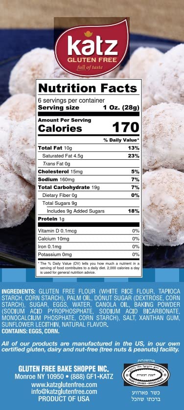 Katz Gluten Free Powdered Donut Holes - 3