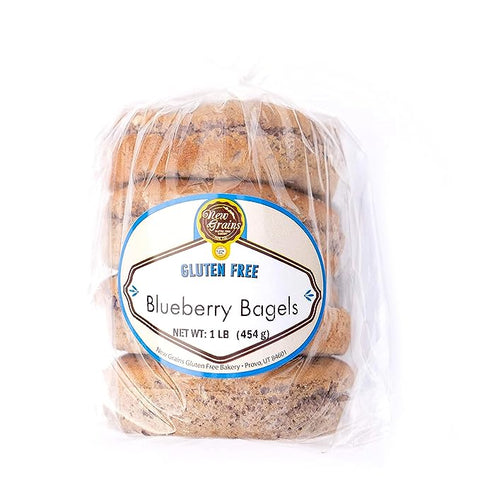 New Grains Gluten Free Blueberry Bagels, 4 Count (3 Packs Per Case)
