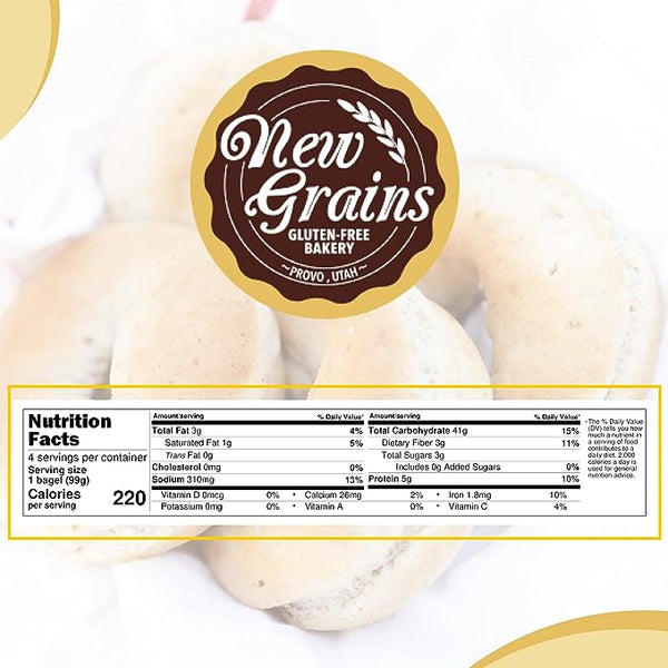 New Grains Gluten Free Multigrain Bagels, 4 Count (3 Packs Per Case) - 5