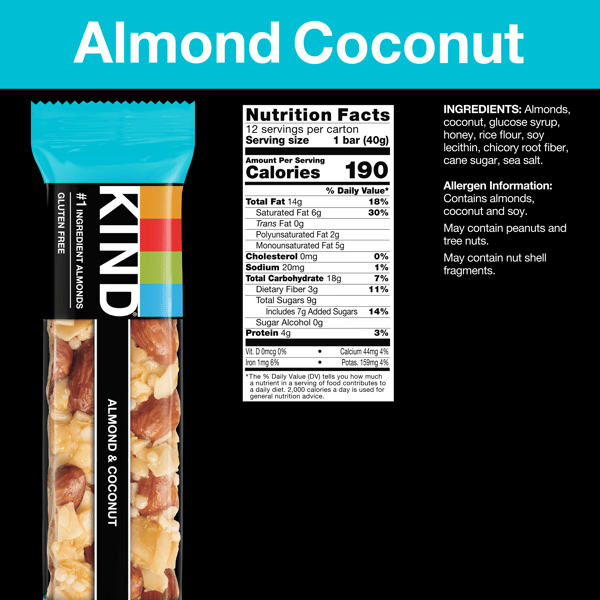 KIND Fruit & Nut Bars, Almond & Coconut - 4