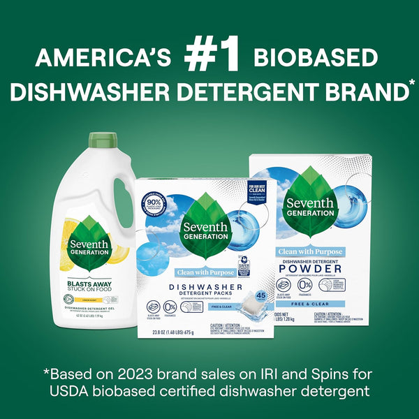 Seventh Generation Dishwasher Detergent Packs, Free & Clear - 4