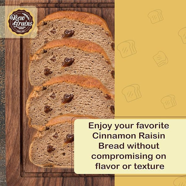 New Grains Gluten Free Cinnamon Raisin Bread, 2 LB Loaf (Pack of 2) - 4