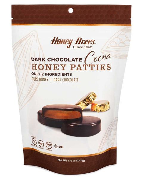 Honey Acres Honey Patties, Dark Chocolate Cocoa, Chocolate Truffles