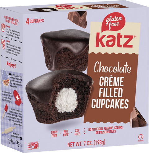 Katz Heavenly Creme Filled Cupcakes, Chocolate