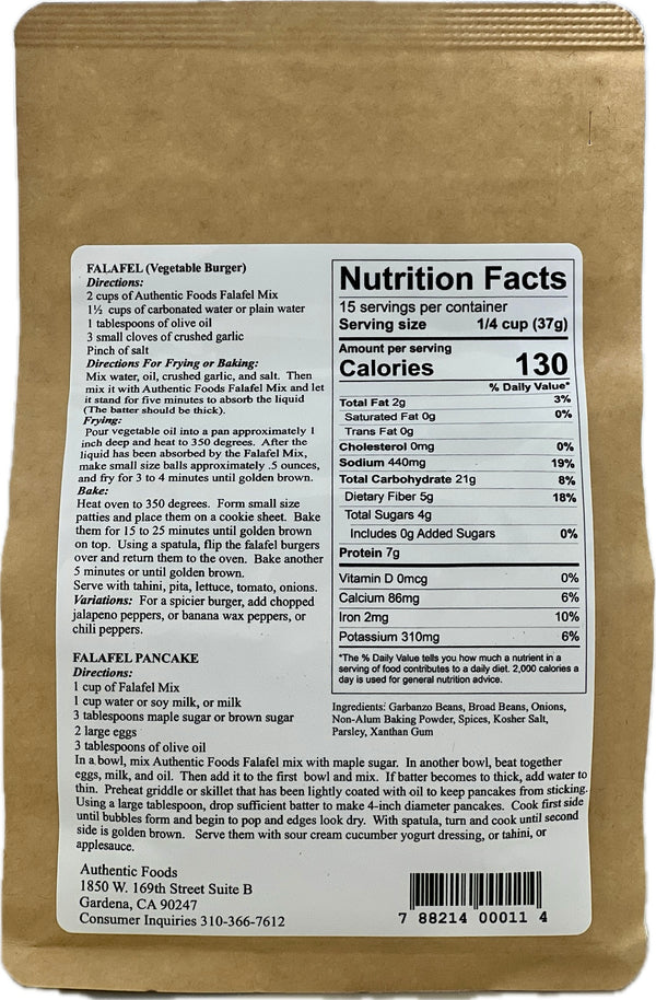 Authentic Foods Gluten Free Falafel Mix | GlutenFreePalace