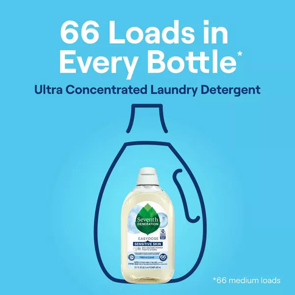 Seventh Generation Concentrated Laundry Detergent, Free & Clear [Case of 6] - 3