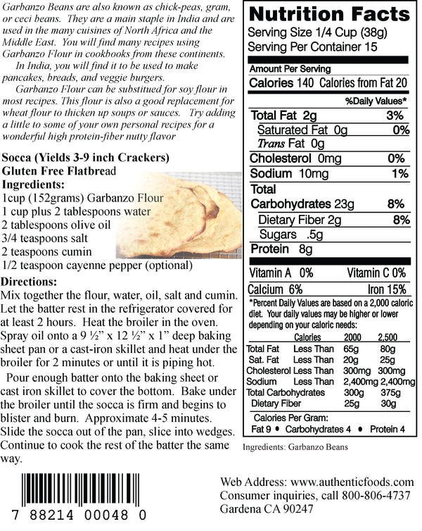 Authentic Foods Garbanzo Flour - 3
