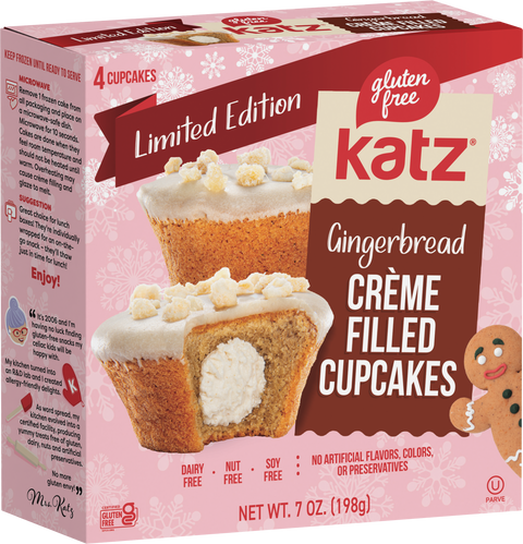 Katz Heavenly Creme Filled Cupcakes - Gingerbread