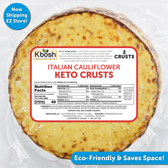 Kbosh Keto Pizza Crust Italian Cauliflower GlutenFreePalace